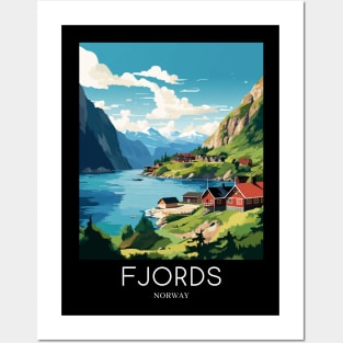 A Pop Art Travel Print of the Fjords - Norway Posters and Art